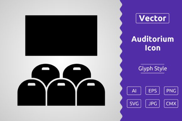 Vector Auditorium Glyph Icon Graphics