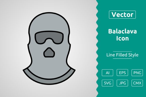 Vector Balaclava Filled Outline Icon