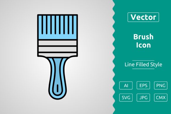 Vector Brush Filled Outline Icon Graphics