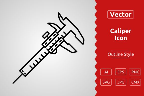 Vector Caliper Outline Icon Graphics