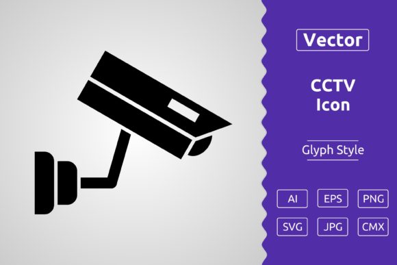 Vector CCTV Glyph Icon for Modern Graphics