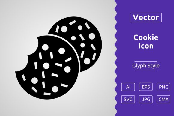 Vector Cookie Glyph Icon Graphics