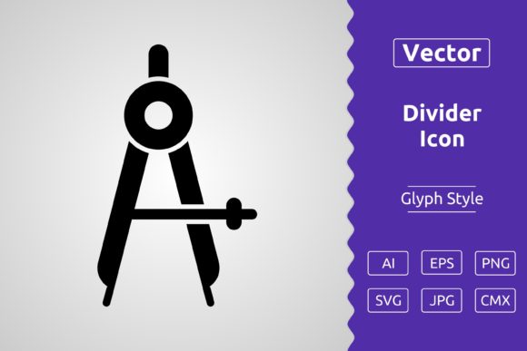 Vector Divider Glyph Icon: A Modern Graphic Design Asset