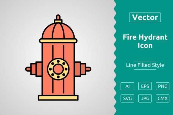 Vector Fire Hydrant Filled Outline Icon
