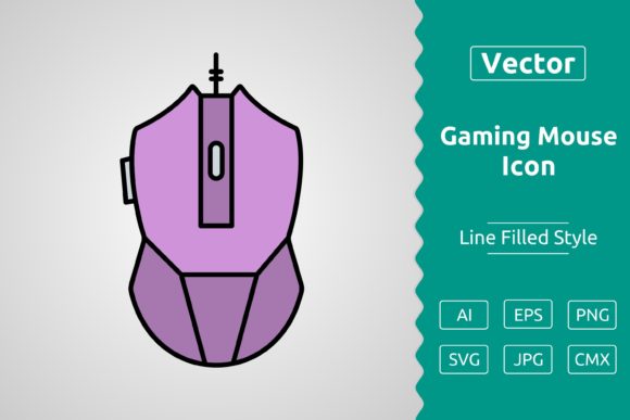 Vector Gaming Mouse Filled Outline Icon