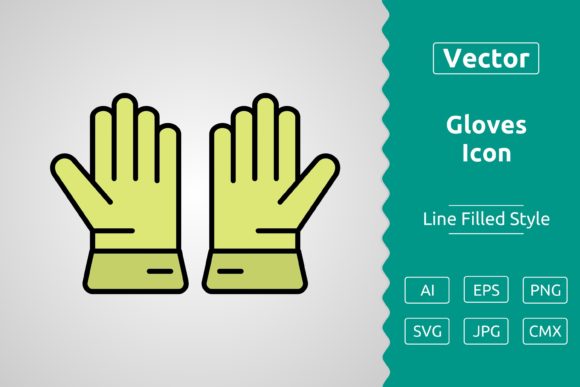 Vector Gloves Filled Outline Icon Graphics
