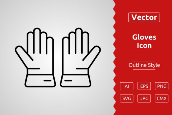 Vector Gloves Outline Icon