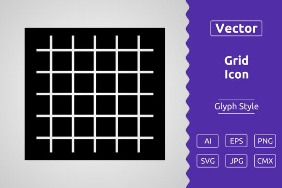 Vector Grid Glyph Icon: A Modern Graphic Design Asset
