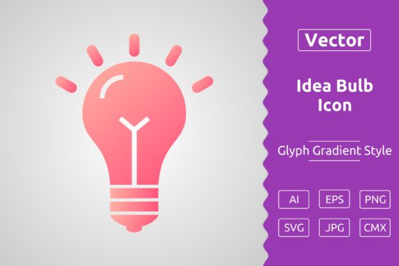 Vector Idea Bulb Gradient Icon for Modern Branding