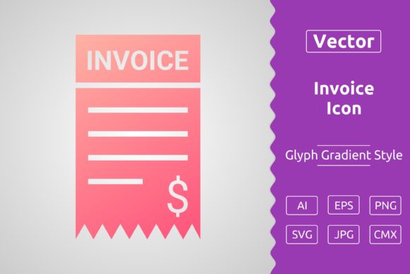 Vector Invoice Gradient Icon Graphics