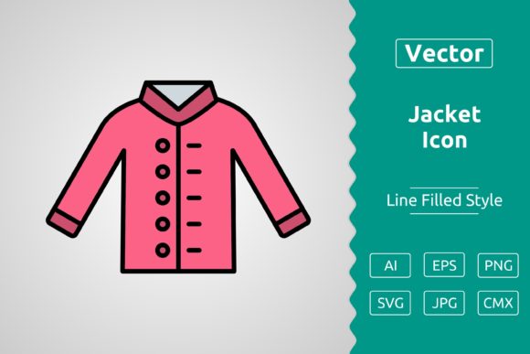 Vector Jacket Filled Outline Icon Graphics
