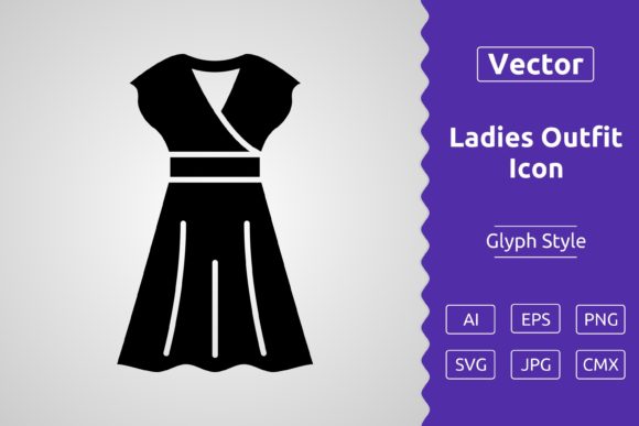 Vector Ladies Outfit Glyph Icon Graphics