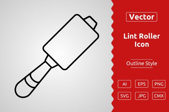 Vector Lint Roller Outline Icon Graphics