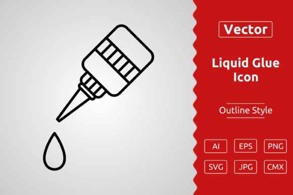 Vector Liquid Glue Outline Icon Graphics