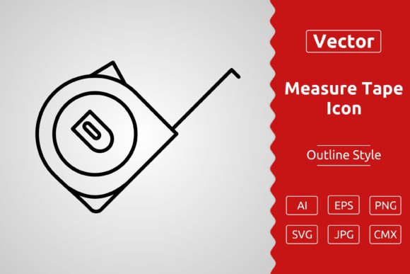Vector Measure Tape Outline Icon