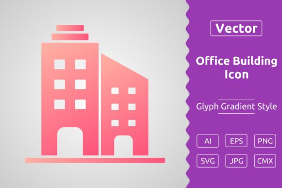 Vector Office Building Gradient Icon Graphics