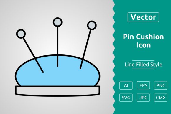 Vector Pin Cushion Filled Outline Icon for Modern Branding