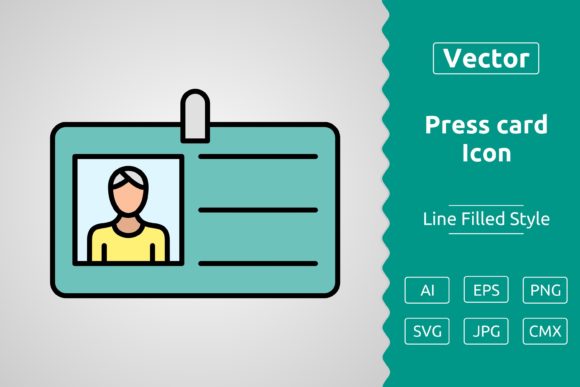Vector Press Card Filled Outline Icon for Modern Branding