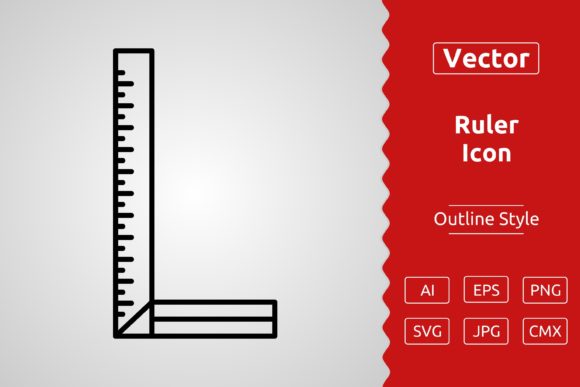 Vector Ruler Outline Icon for Modern Branding