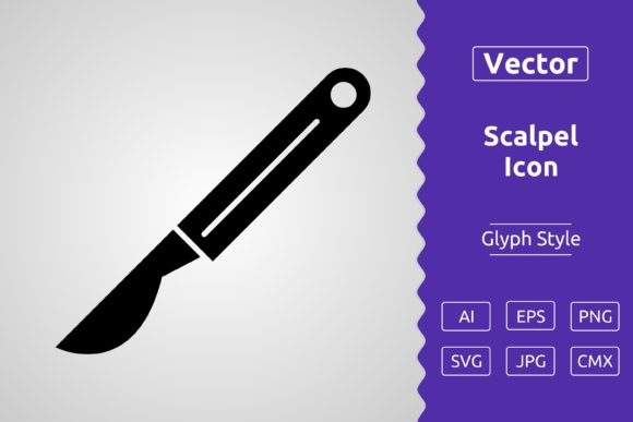 Vector Scalpel Glyph Icon Graphics