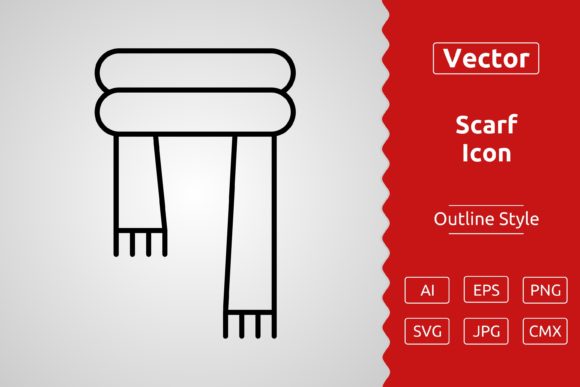 Vector Scarf Outline Icon Graphics