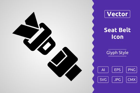 Vector Seat Belt Glyph Icon