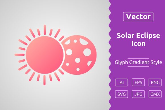 Vector Solar Eclipse Gradient Icon Graphics