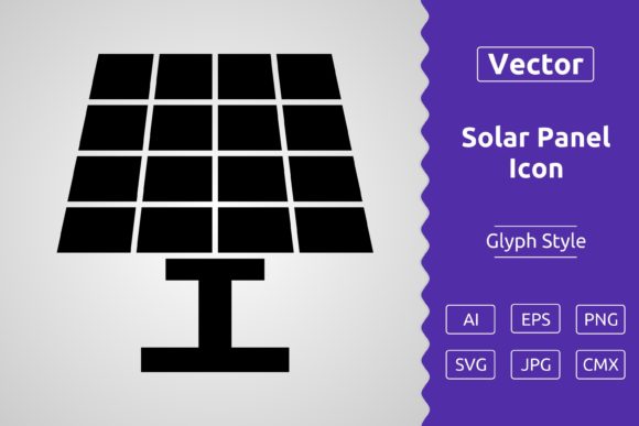 Vector Solar Panel Glyph Icon Graphics
