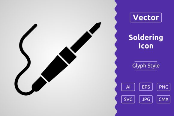 Vector Soldering Glyph Icon Graphics