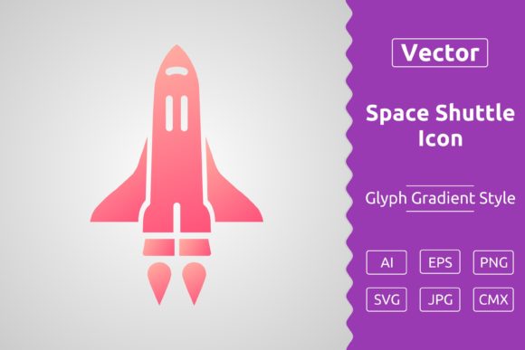 Vector Space Shuttle Gradient Icon for Modern Graphics