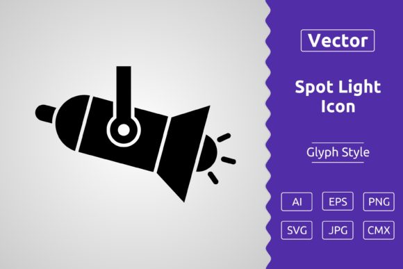 Vector Spot Light Glyph Icon for Modern Branding