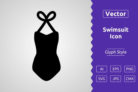 Vector Swimsuit Glyph Icon Graphics