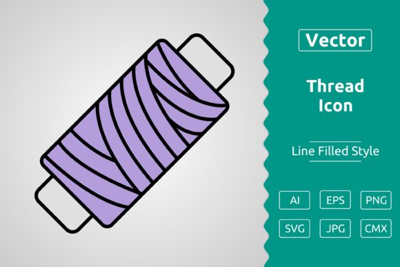 Vector Thread Filled Outline Icon Graphics