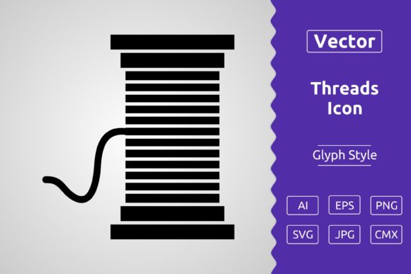 Vector Threads Glyph Icon: A Graphic Designer’s Perspective