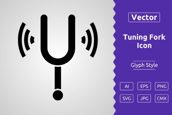 Vector Tuning Fork Glyph Icon Graphics