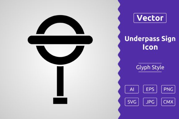 Vector Underground Sign Glyph Icon Graphics