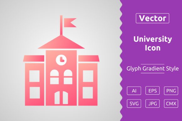 Vector University Gradient Icon Graphics