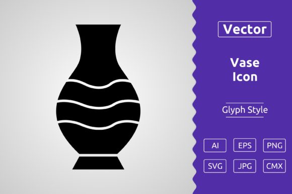 Vector Vase Glyph Icon Graphics
