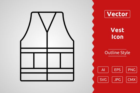 Vector Vest Outline Icon: A Graphic Asset for Modern Branding