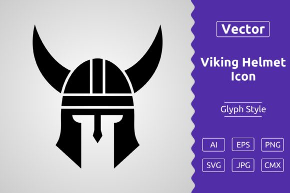 Vector Viking Helmet Glyph Icon Graphics