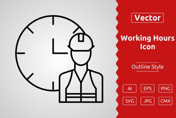 Vector Working Hours Outline Icon