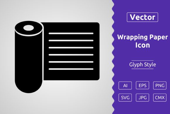Vector Wrapping Paper Glyph Icon Graphics